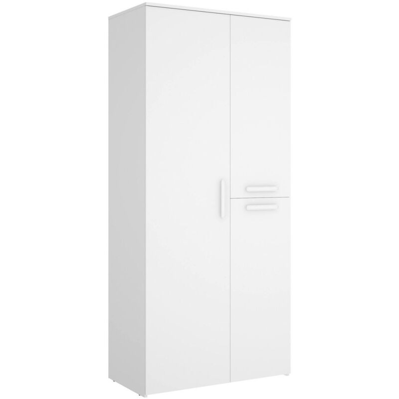foto del prodotto guardaroba 3 ante kompasu, mobile camera da letto, cabina armadio portabiti, armadio appendiabiti, 90x53 h202 cm, bianco dmora