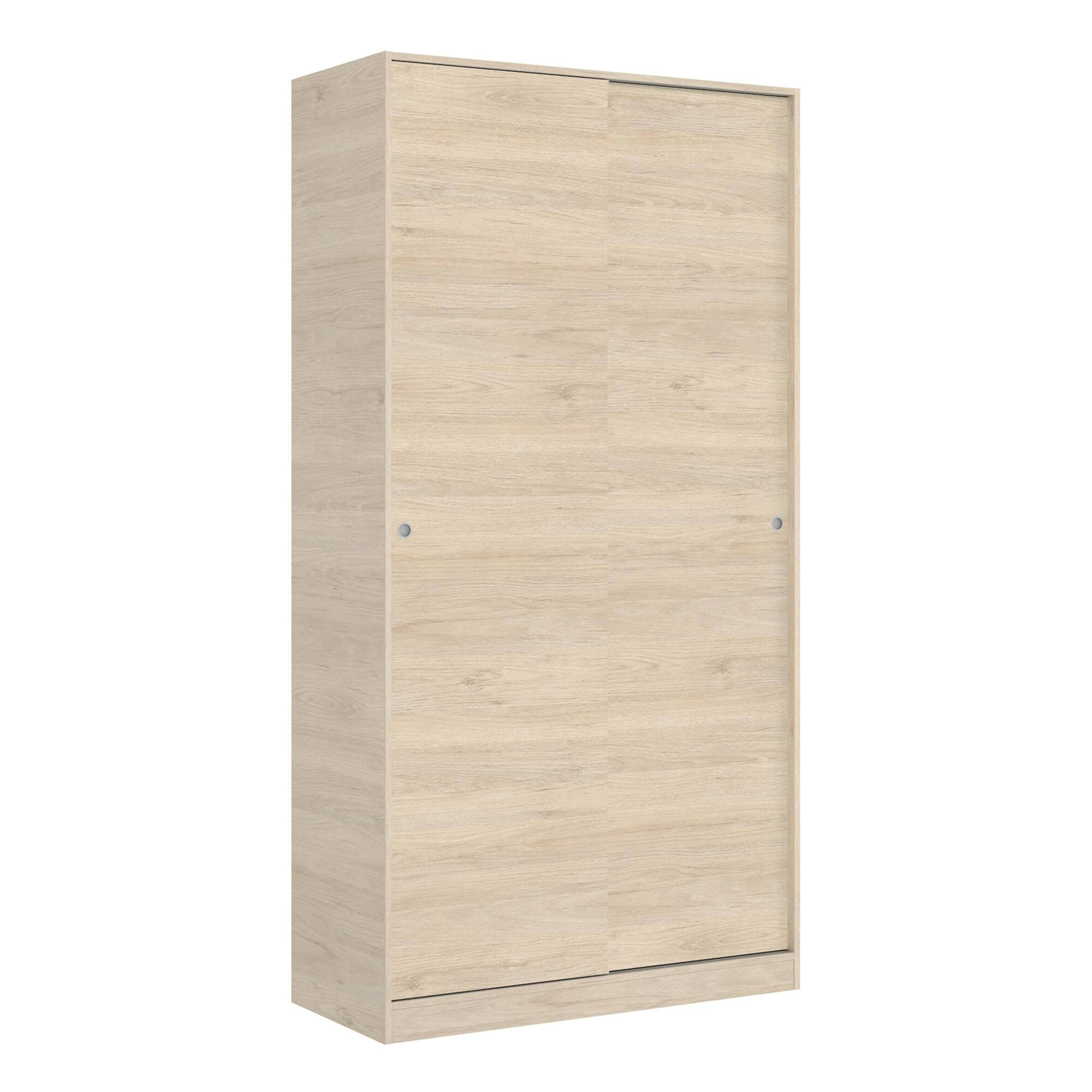foto del prodotto guardaroba abigale, mobile appendiabiti per camera da letto, armadio con 2 ante scorrevoli, 100x50h204 cm, rovere