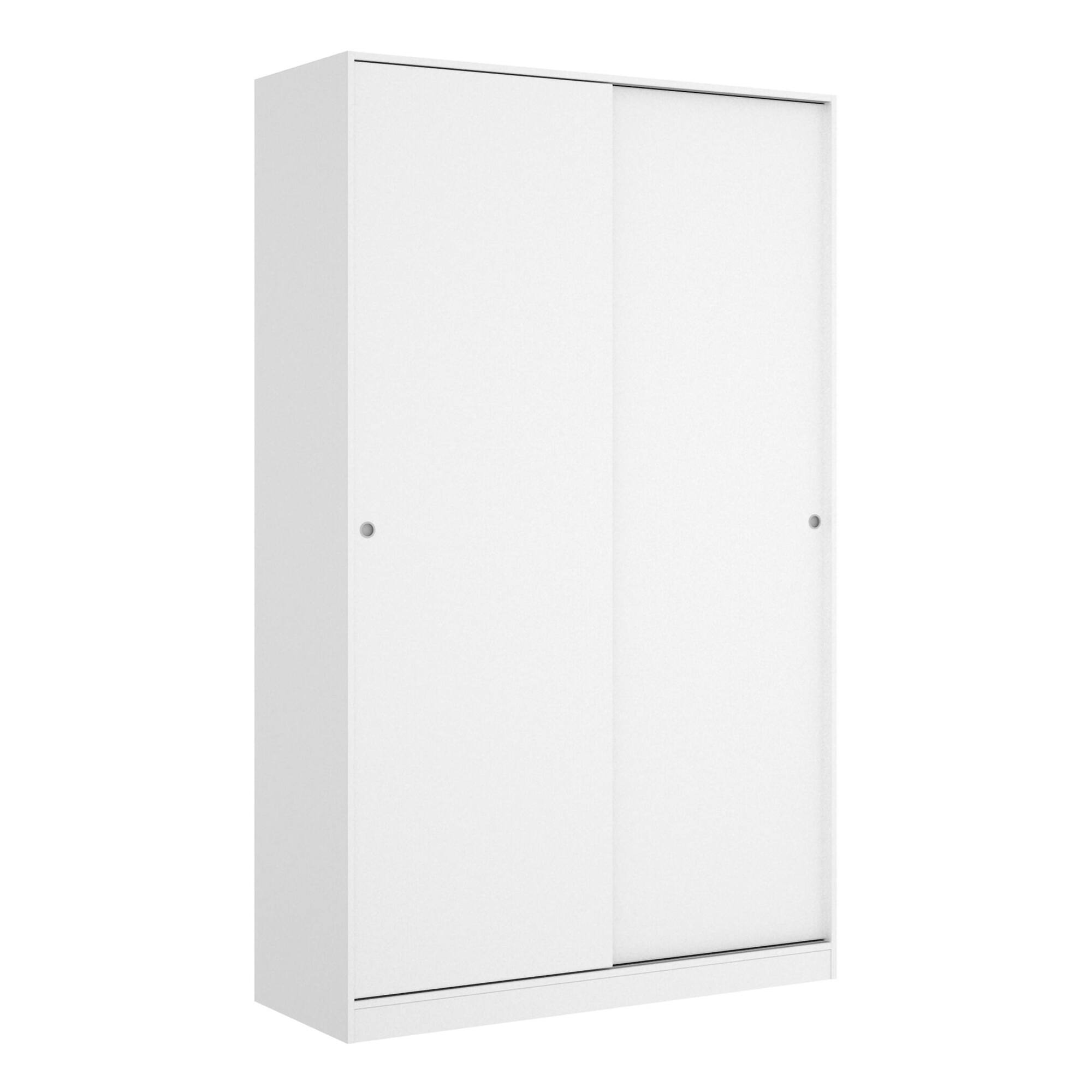foto del prodotto guardaroba alyson, mobile appendiabiti per camera da letto, armadio a 2 ante scorrevoli, 120x50h204 cm, bianco