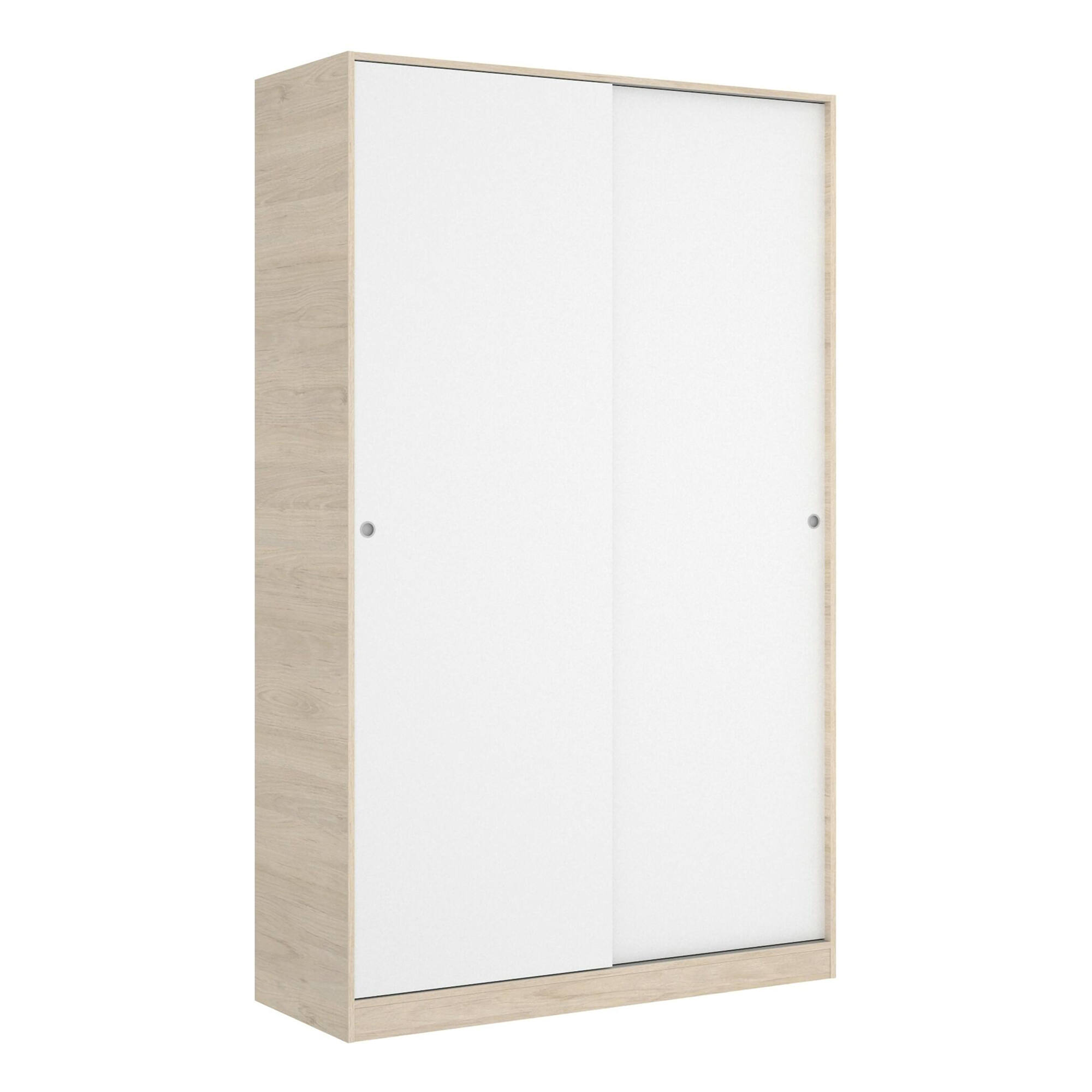 foto del prodotto guardaroba alyson, mobile appendiabiti per camera da letto, armadio a 2 ante scorrevoli, 120x50h204 cm, bianco e rovere