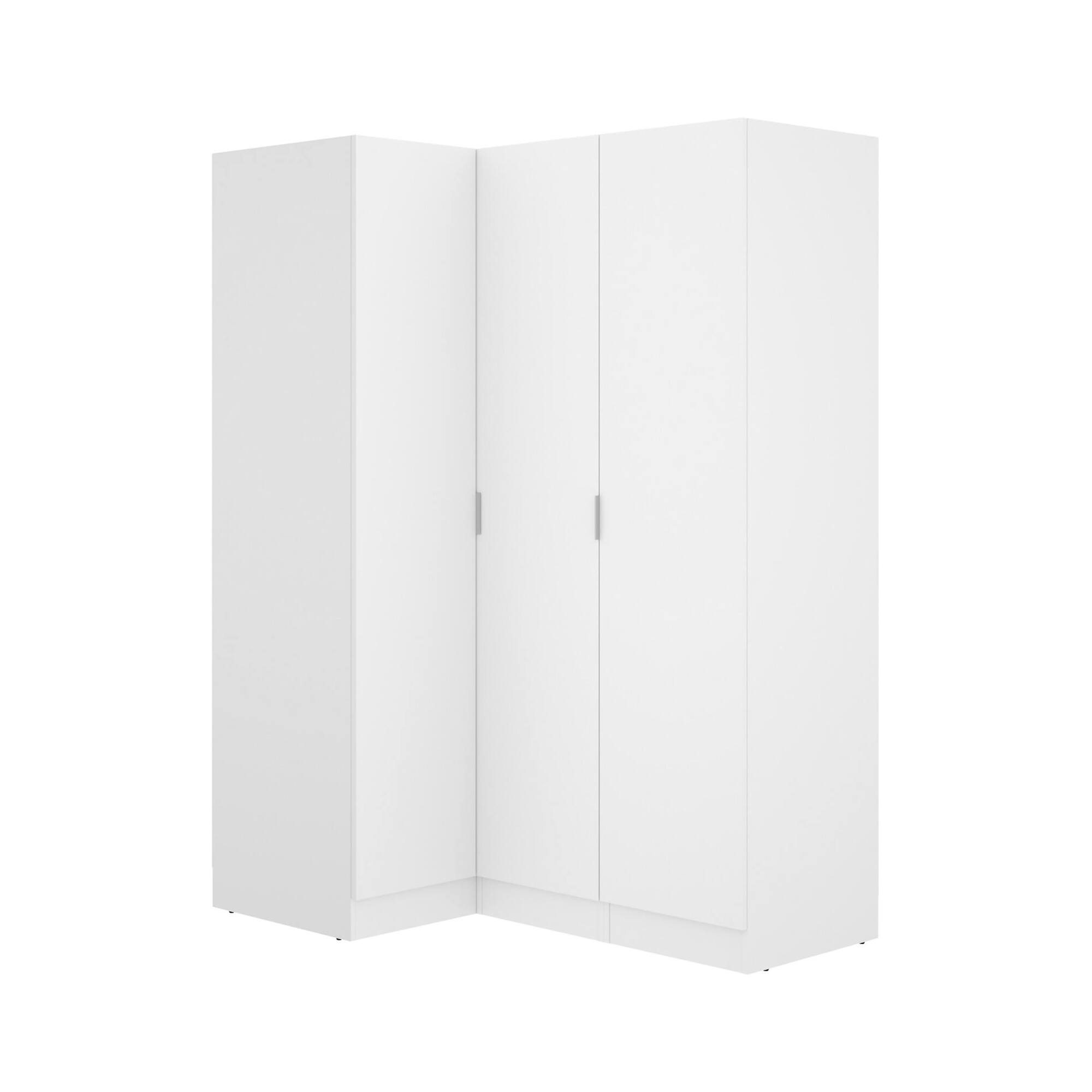 foto del prodotto guardaroba australia, mobile angolare per camera da letto, armadio appendiabiti ad angolo a 3 ante battenti, 133x91h184 cm, bianco