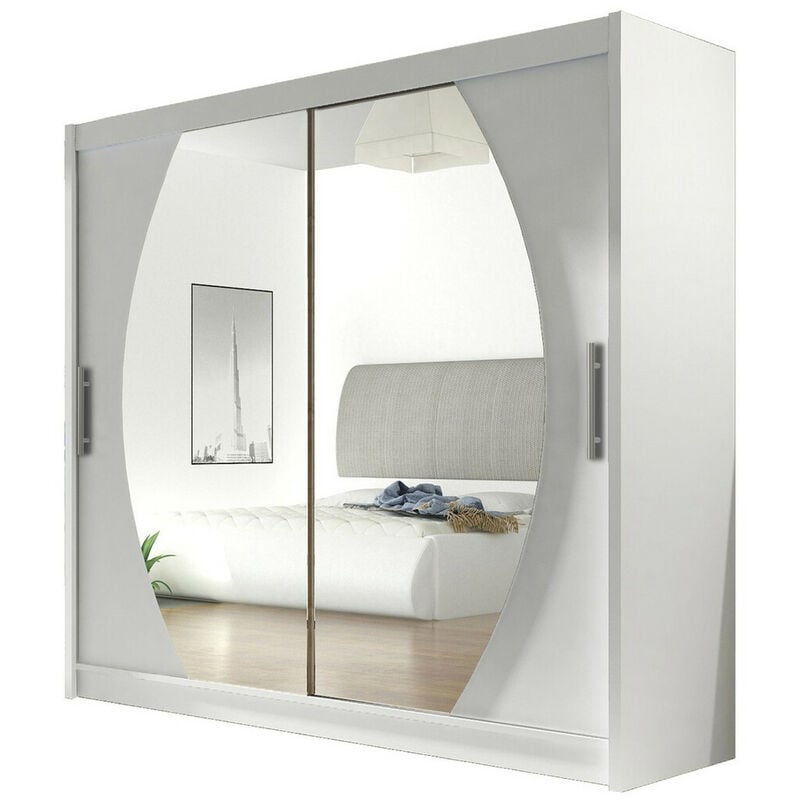 foto del prodotto guardaroba closico 102, bianco, 215x180x58cm, porte guardaroba scorrevoli, numero di ripiani 0, led senza