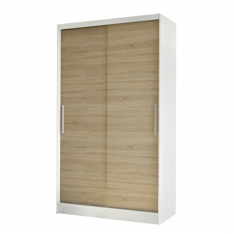 foto del prodotto guardaroba closico 162, bianco sonoma quercia, 200x100x58cm, porte guardaroba scorrevoli, numero di ripiani 0