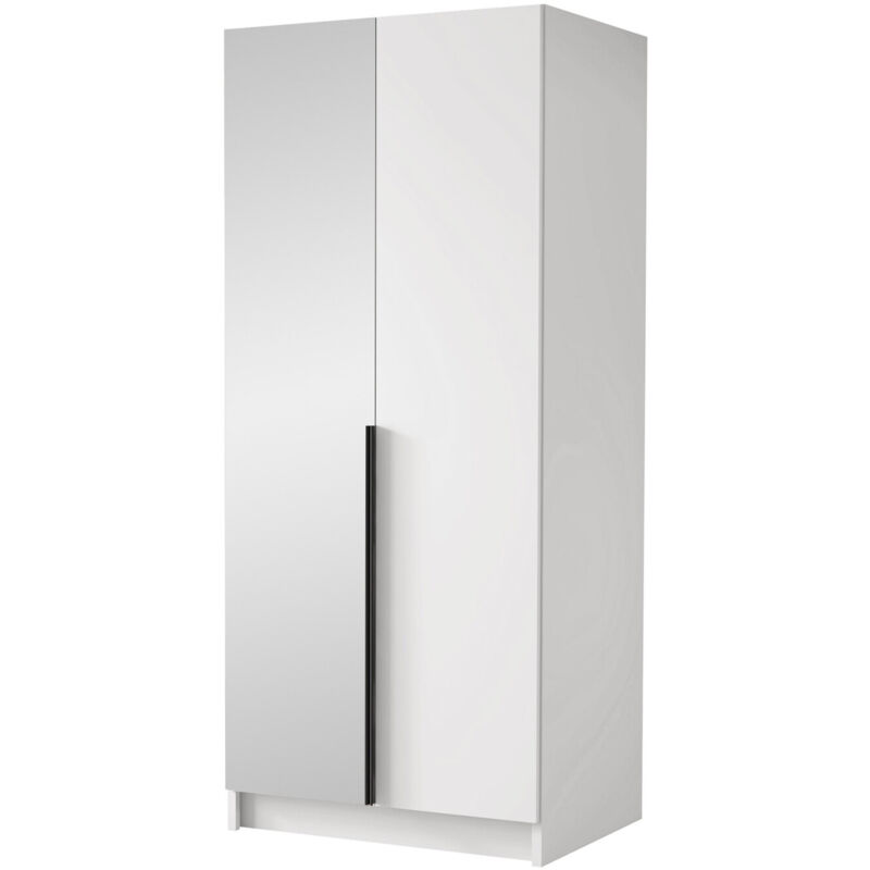 foto del prodotto guardaroba closico 194, bianco nero, 215x100x58cm, porte guardaroba battenti, numero di ripiani 0