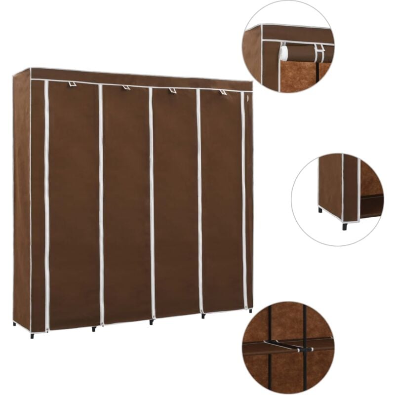 foto del prodotto guardaroba con 4 scomparti marrone 175x45x170 cm vidaxl