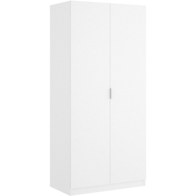 foto del prodotto guardaroba giovo, mobile appendiabiti per camera da letto, armadio a 2 ante battenti, 81x52h184 cm, bianco, con imballo rinforzato dmora