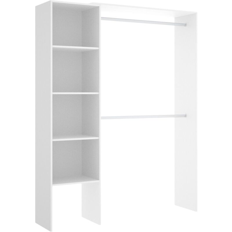 foto del prodotto guardaroba grande acquata, struttura per cabina armadio, mobile appendiabiti aperto, 140x40h187 cm, bianco dmora