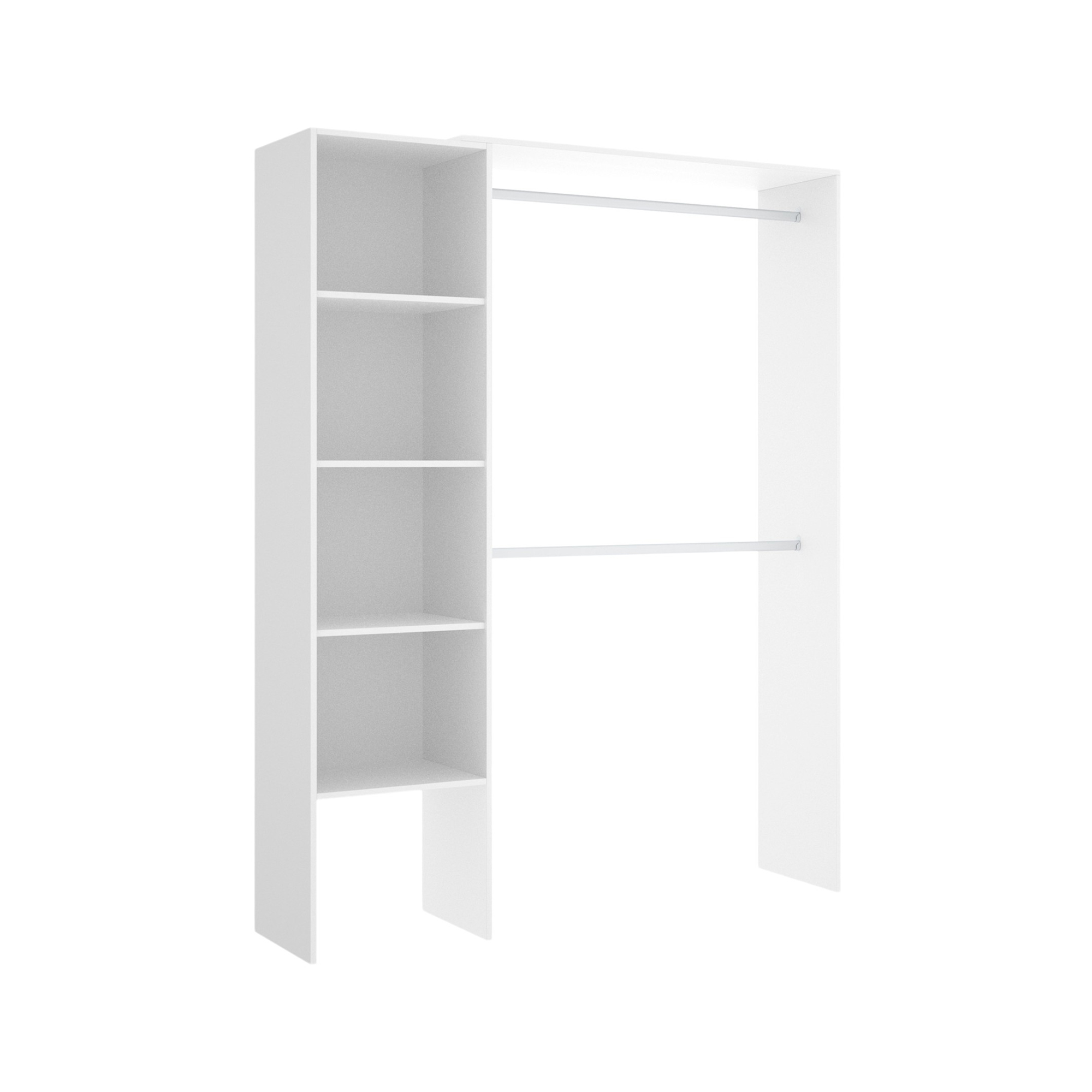 foto del prodotto guardaroba grande acquata, struttura per cabina armadio, mobile appendiabiti aperto, 140x40h187 cm, bianco dmora