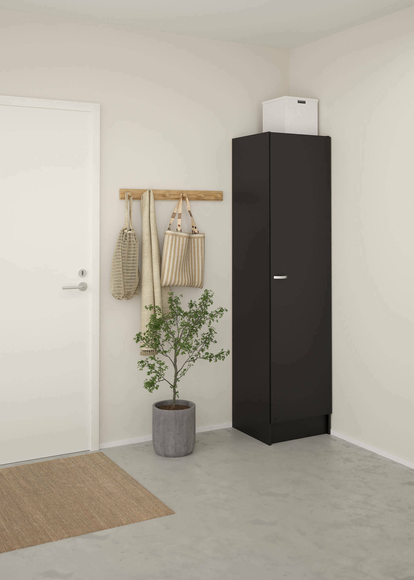foto del prodotto guardaroba grande airone, mobile camera da letto, cabina armadio portabiti, armadio appendiabiti, 49x47 h200 cm, nero
