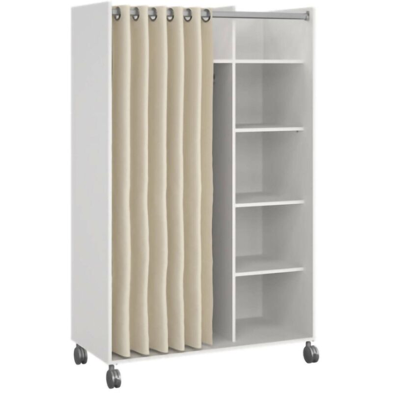 foto del prodotto guardaroba grande alfango, mobile camera da letto, cabina armadio portabiti, armadio appendiabiti, 100x48 h160 cm, bianco dmora