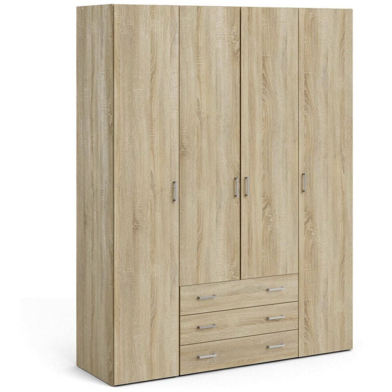 foto del prodotto guardaroba grande amoruccio, mobile camera da letto, cabina armadio portabiti, armadio appendiabiti, 154x50 h200 cm, quercia dmora