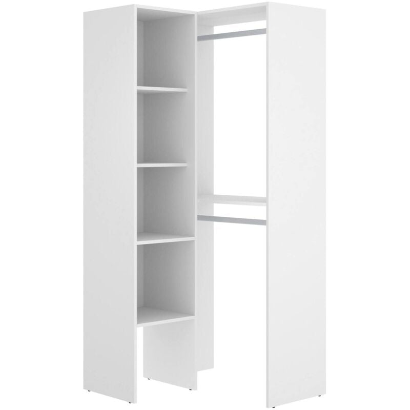 foto del prodotto guardaroba grande arpagone, struttura per cabina armadio angolare, mobile appendiabiti aperto ad angolo, 79x88h186 cm, bianco dmora