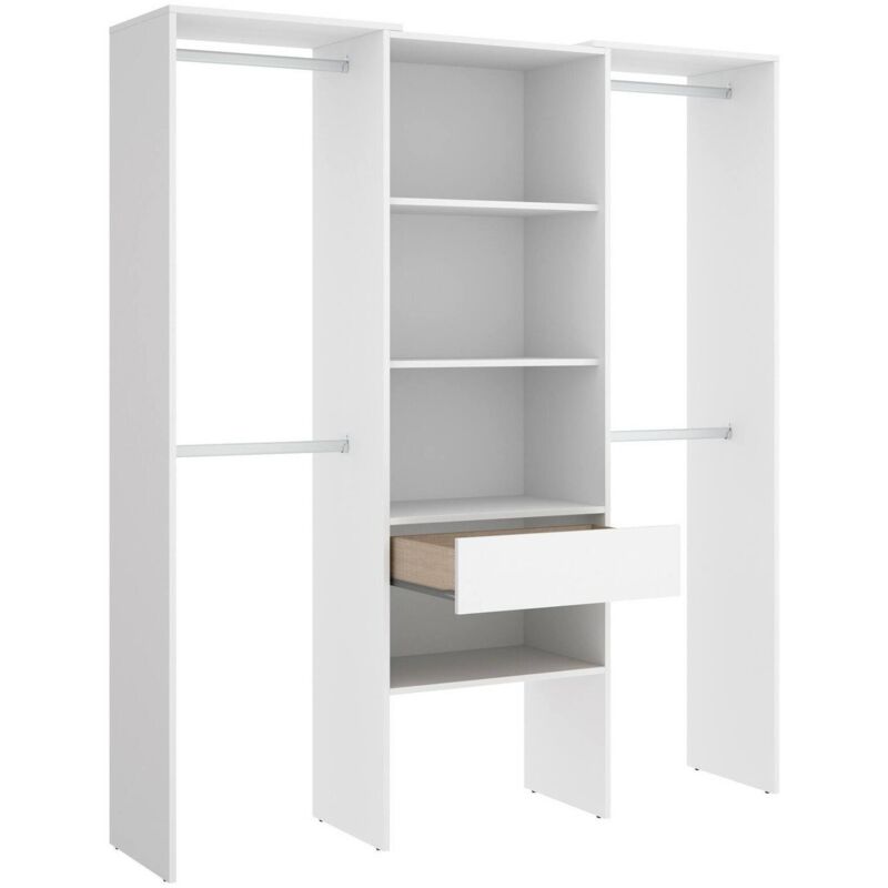 foto del prodotto guardaroba grande bignone, mobile camera da letto, cabina armadio portabiti, armadio appendiabiti, 160x50 h187 cm, bianco dmora