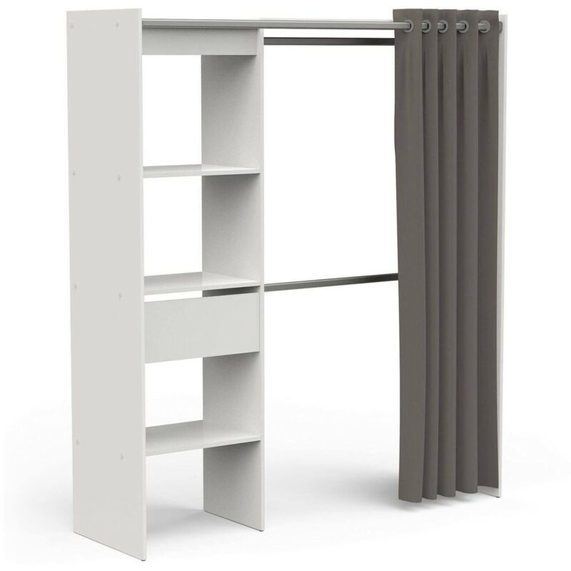 foto del prodotto guardaroba grande doubs, mobile camera da letto, cabina armadio portabiti, armadio appendiabiti, 167x50 h192 cm, bianco opaco - dmora