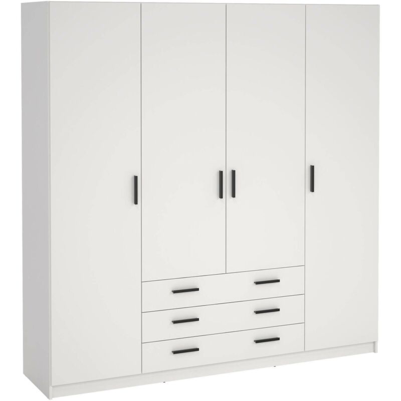 foto del prodotto guardaroba grande epipola, mobile camera da letto, cabina armadio portabiti, armadio appendiabiti, 196x50 h200 cm, bianco