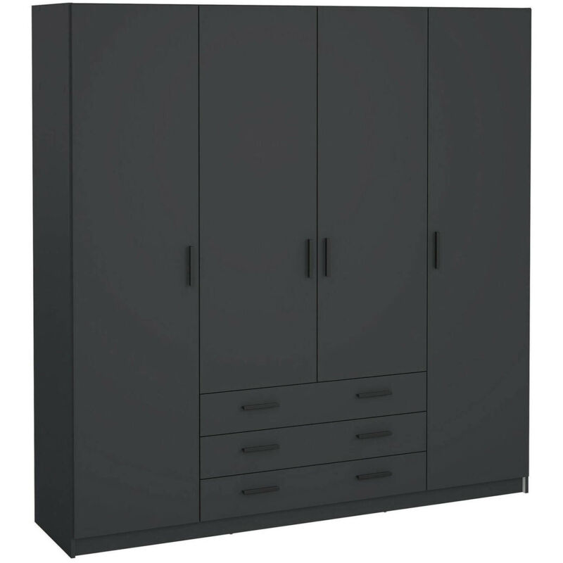 foto del prodotto guardaroba grande epipola, mobile camera da letto, cabina armadio portabiti, armadio appendiabiti, 196x50 h200 cm, grigio dmora