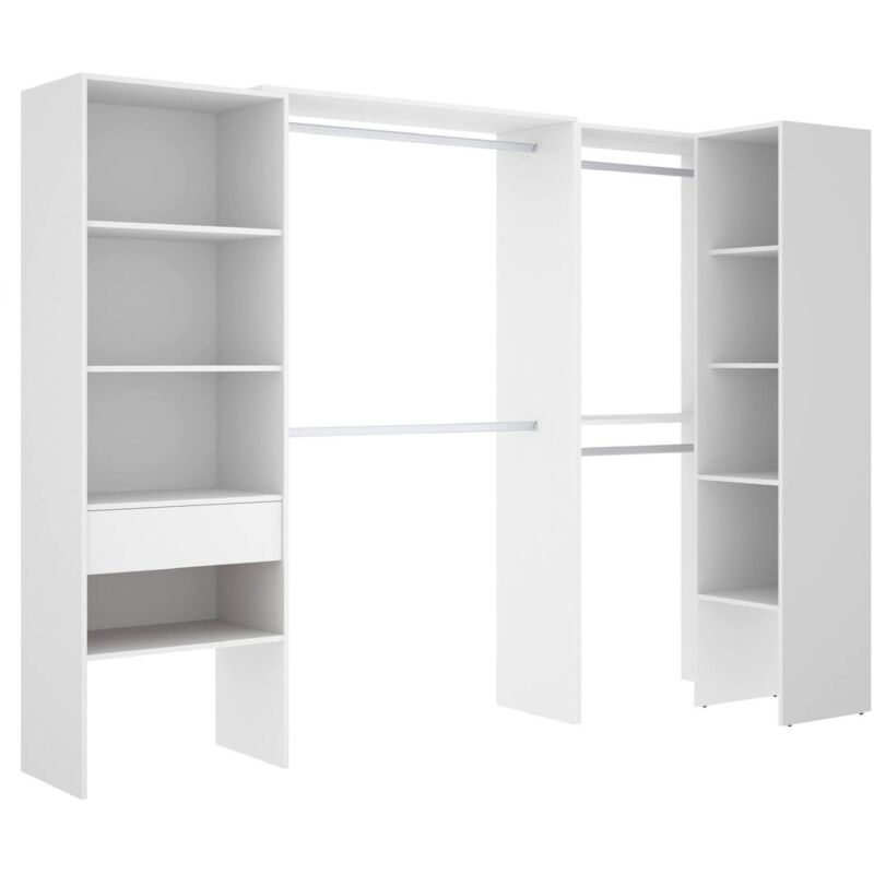 foto del prodotto guardaroba grande florita, mobile camera da letto, cabina armadio portabiti, armadio appendiabiti, 248x79 h187 cm, bianco dmora