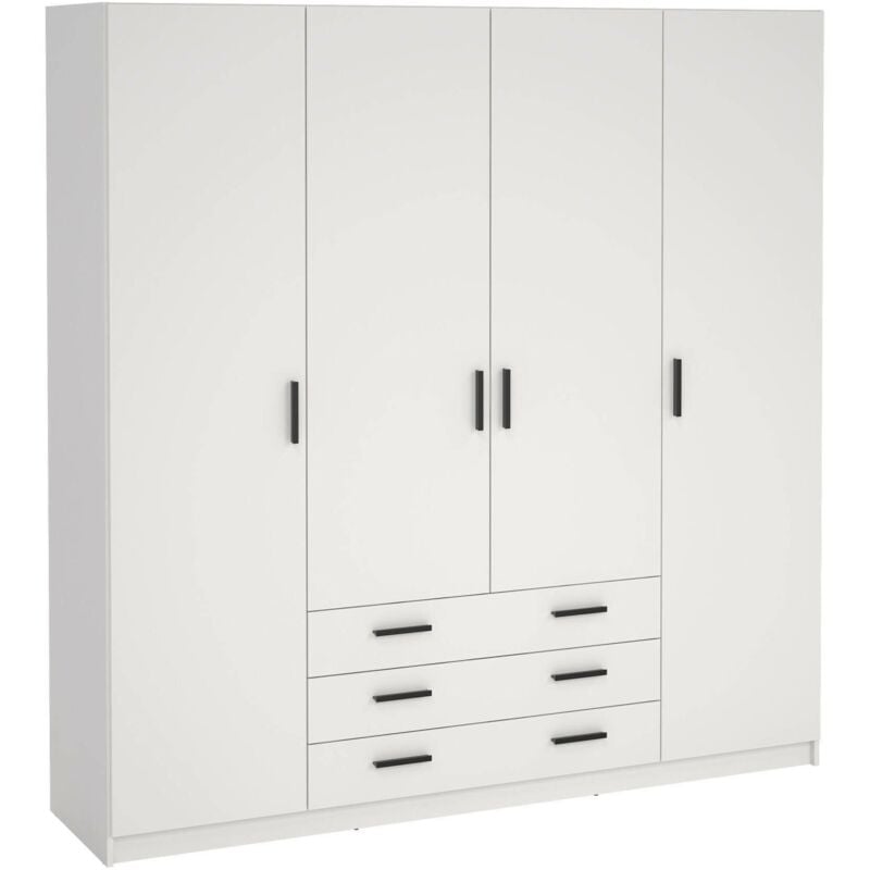 foto del prodotto guardaroba grande frances, mobile camera da letto, cabina armadio portabiti, armadio appendiabiti, 196x50 h200 cm, bianco dmora