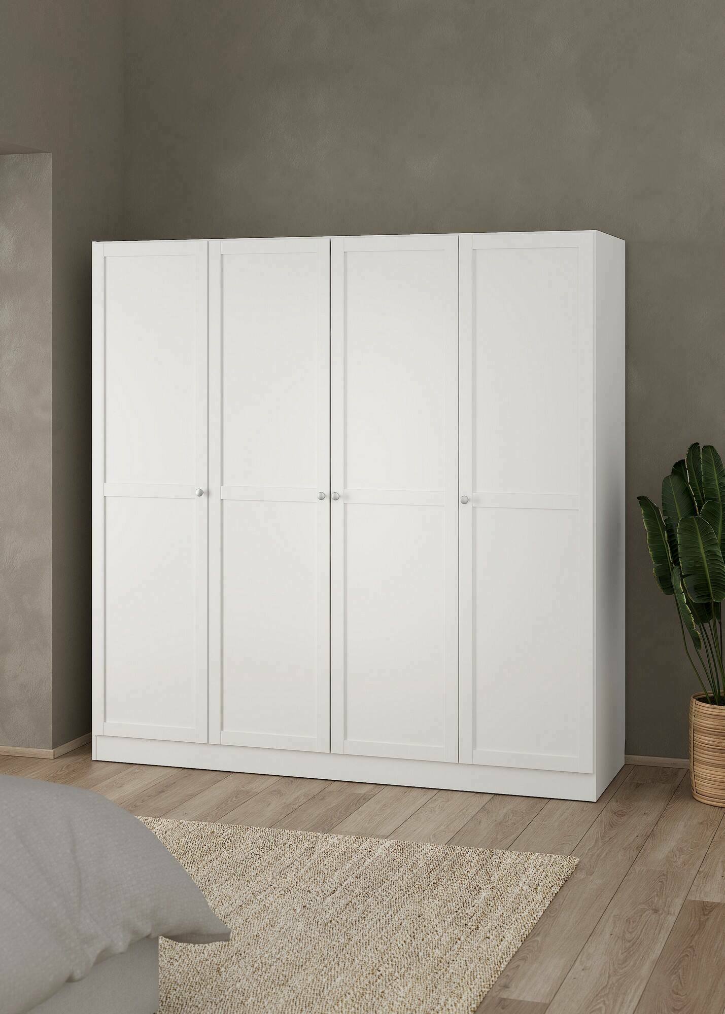 foto del prodotto guardaroba grande presidenti, mobile camera da letto, cabina armadio portabiti, armadio appendiabiti, 196x62 h200 cm, bianco