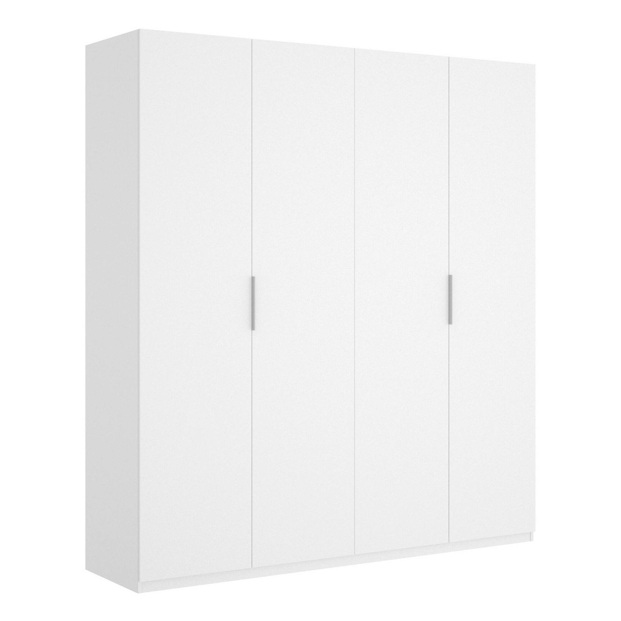 foto del prodotto guardaroba iuventas, mobile appendiabiti per camera da letto, armadio a 4 ante battenti, 180x52h204 cm, bianco