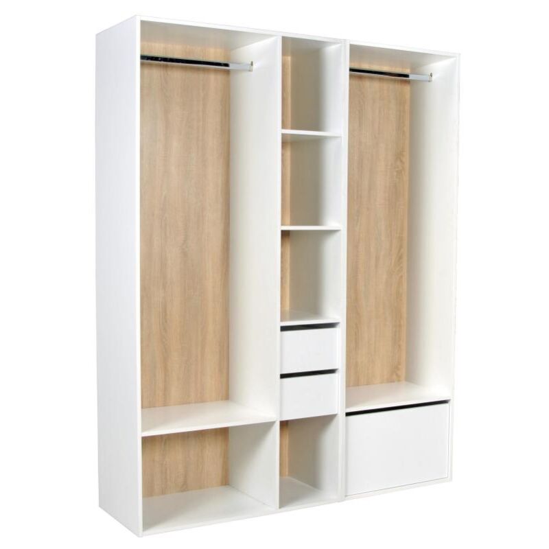 foto del prodotto guardaroba l158 cm bianco e naturale tamoka