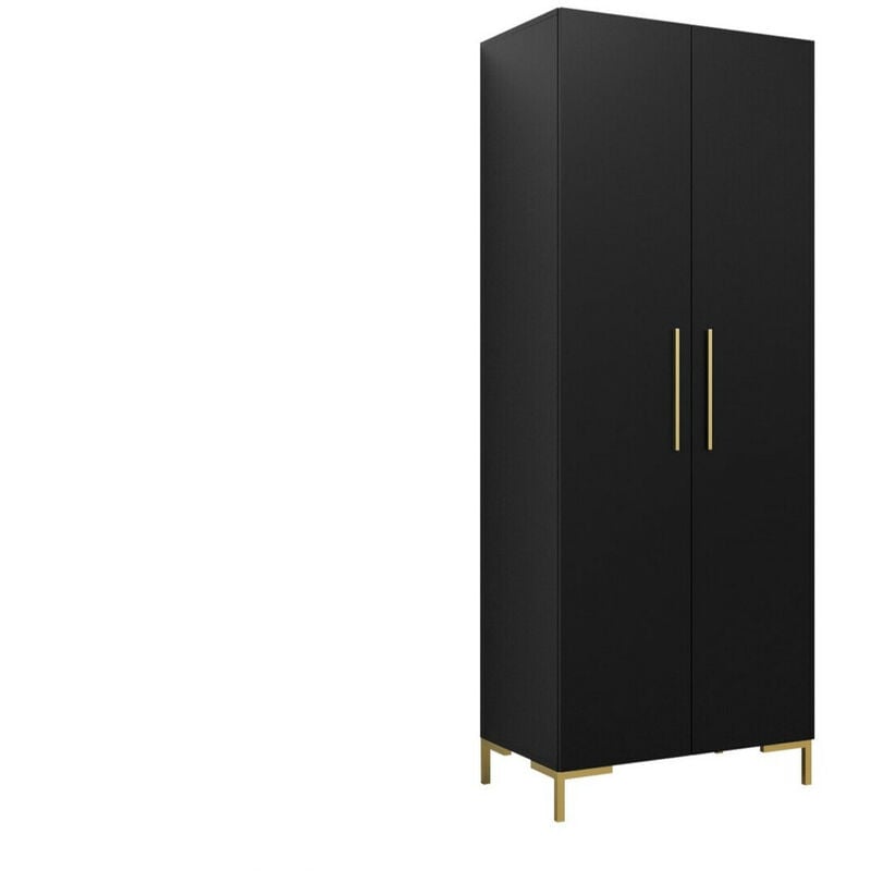 foto del prodotto guardaroba tivsoa 109, nero d oro, 196x74x44cm, porte guardaroba battenti, numero di ripiani 0