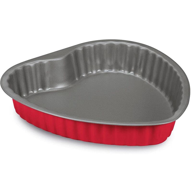 foto del prodotto guardini stampo cuore 25x25 cm, acciaio con rivestimento antiaderente, rosso e grigio, made in italy, linea rossana