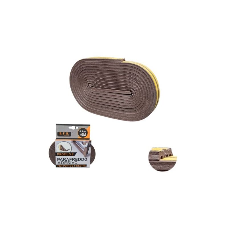 foto del prodotto guarnizione adesiva parafreddo 6 mt paraspifferi porte finestre marrone 9mm e