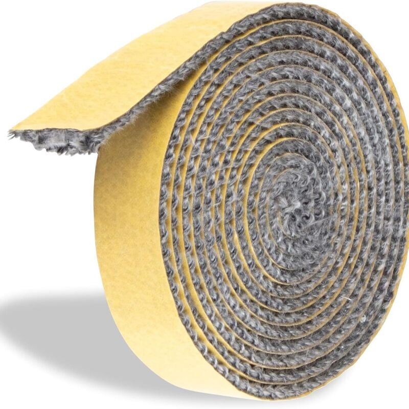 foto del prodotto guarnizione autoadesiva per camino guarnizione in fibra di vetro lunga 2 m, resistente al calore 550 c 2 m x 15 mm x 3 mm