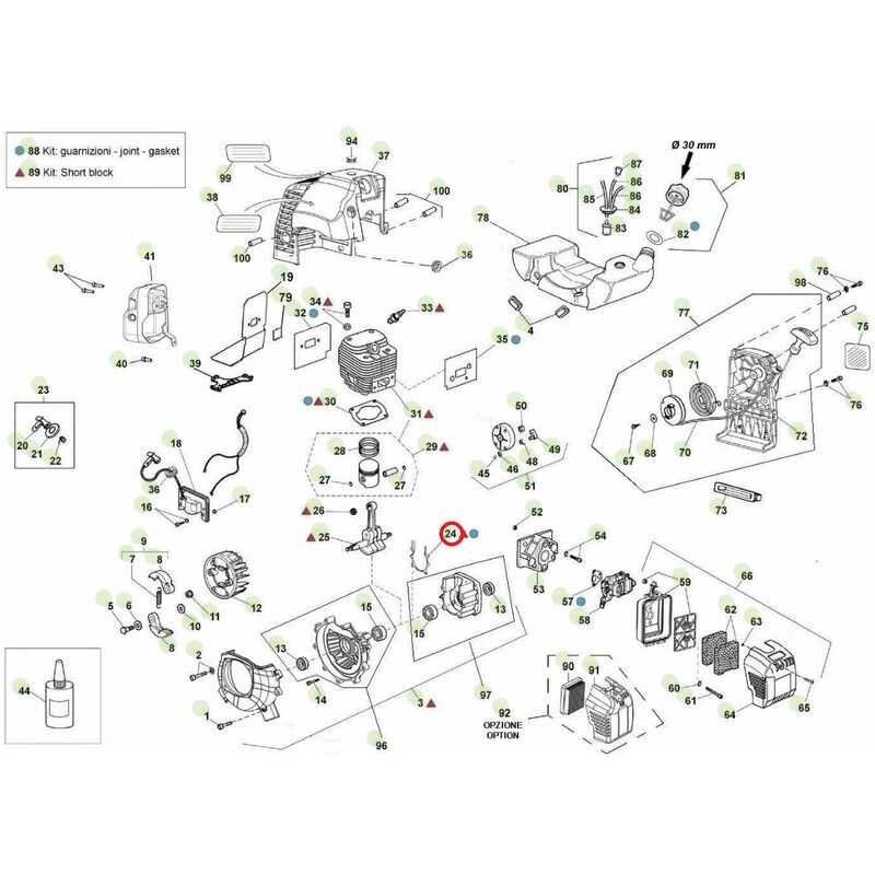foto del prodotto guarnizione carter motore originale active decespugliatore e trivella t143 020030
