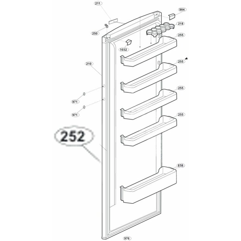 foto del prodotto guarnizione della porta codice 252 frigorifero, congelatore beko 4346958
