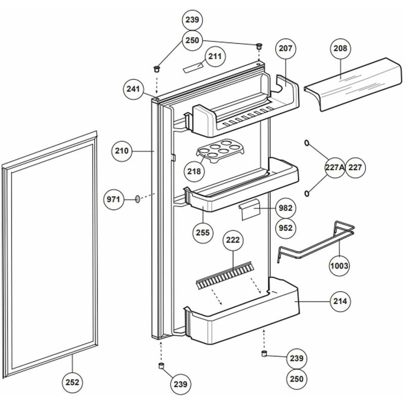 foto del prodotto guarnizione della porta codice di riferimento 252 - frigorifero, congelatore - beko - 4370659