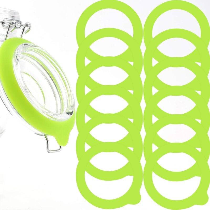 foto del prodotto guarnizione di ricambio in silicone per barattoli, anelli di tenuta ermetici in silicone verde sollbry