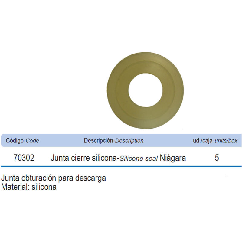 foto del prodotto guarnizione di tenuta dello scaricatore in silicone niagara 70302