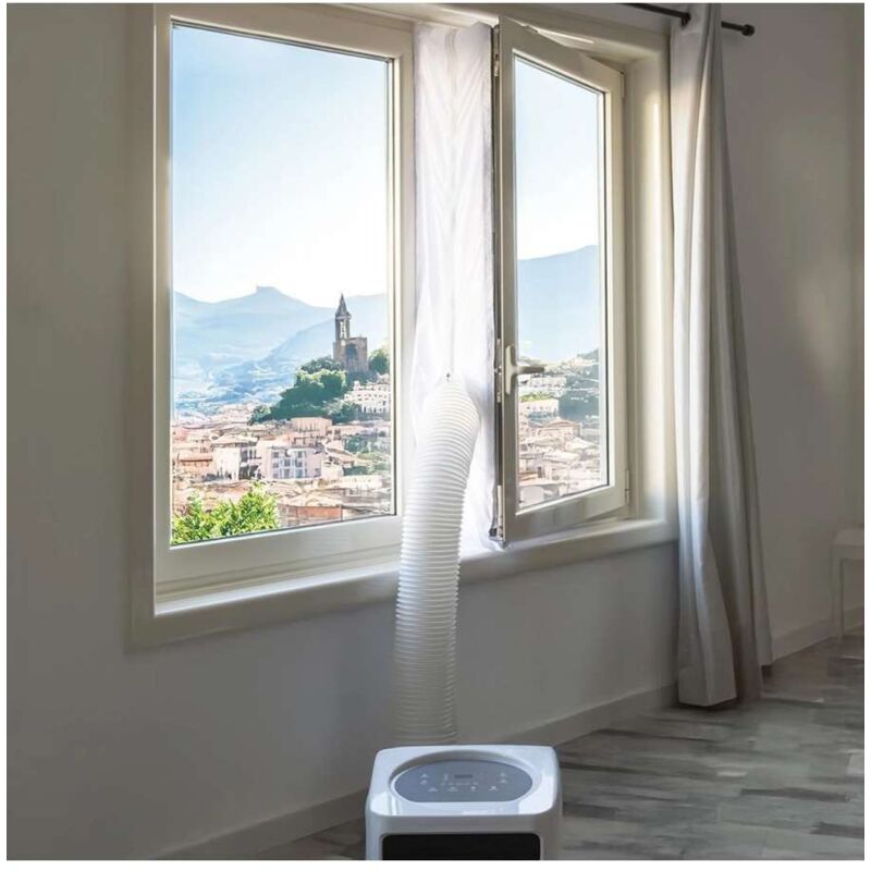 foto del prodotto guarnizione finestra per condizionatore portatile bianco 400x39 cm - aumenta efficienza e riduce consumi - galileo