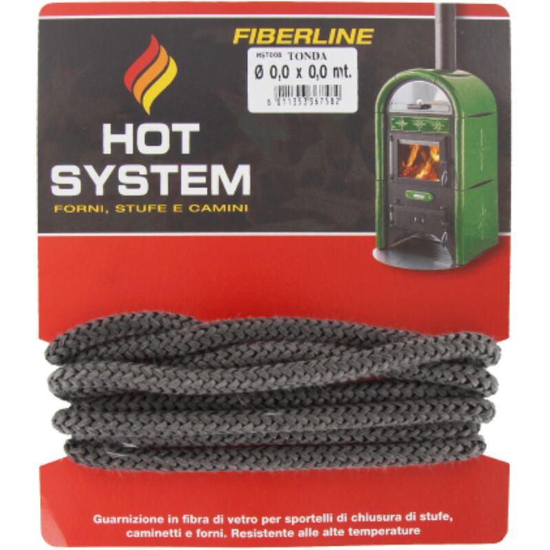 foto del prodotto guarnizione in fibra di vetro mm.8x2,5mt per stufe, caminetti e forni 1 pz