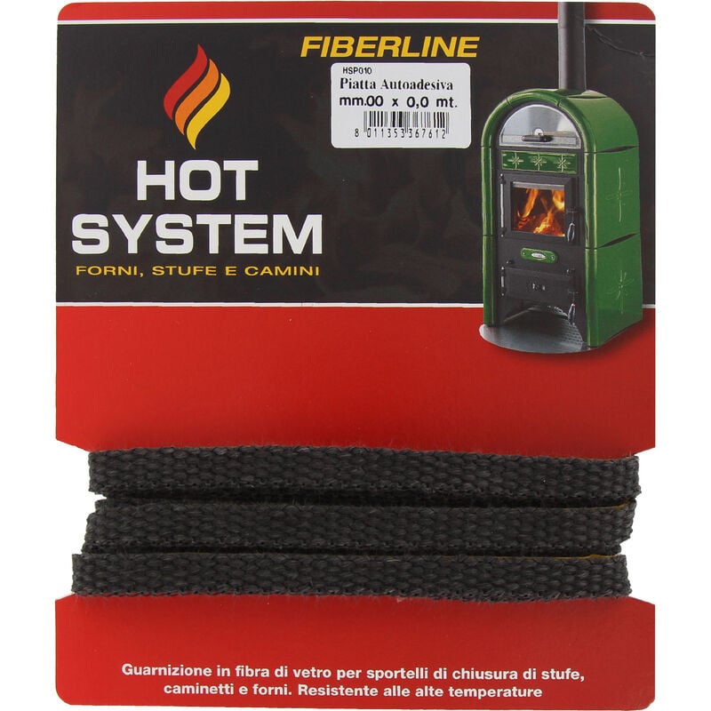 foto del prodotto guarnizione in fibra di vetro piatta adesiva mm.15x2,5mt per stufe, forni 1 pz