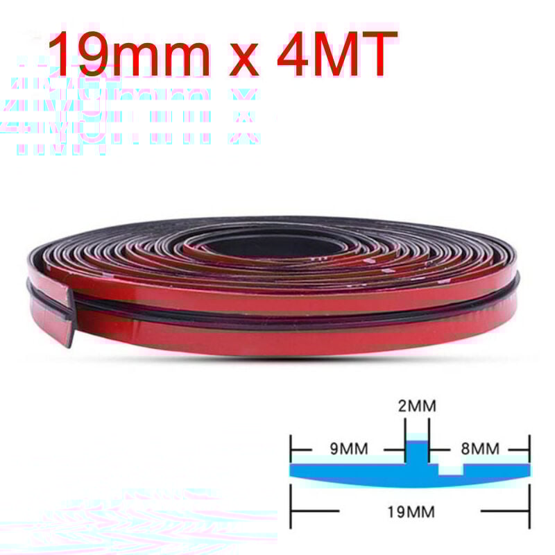 foto del prodotto guarnizione in gomma adesiva parabrezza auto per isolamento termico e acustico modello 19mm x 4m