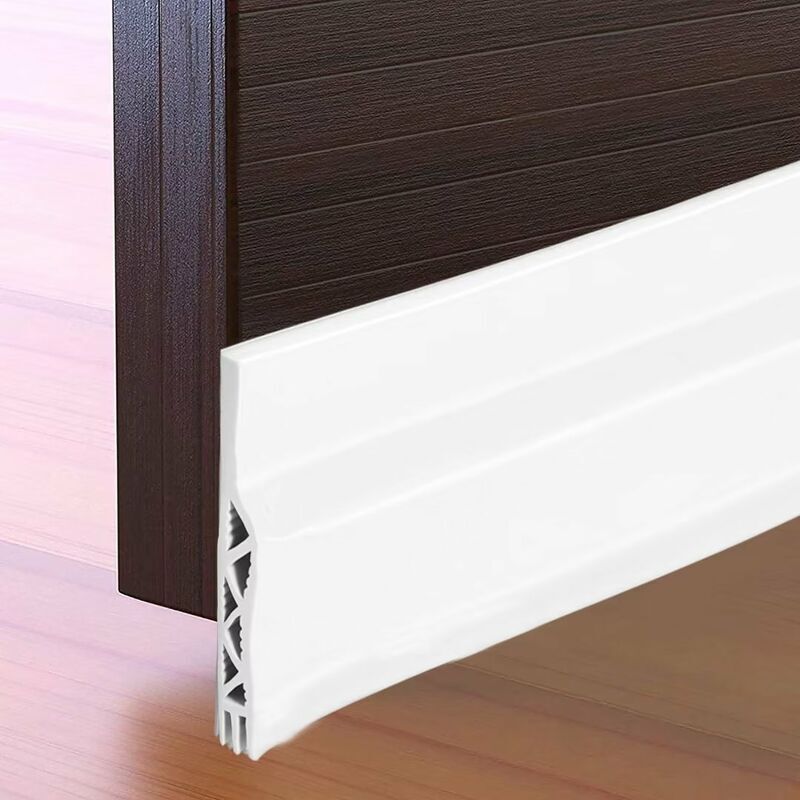 foto del prodotto guarnizione inferiore porta, 100 x 5 cm, guarnizione inferiore porta adesiva, striscia di tenuta bianca in silicone morbido, isolamento termico e