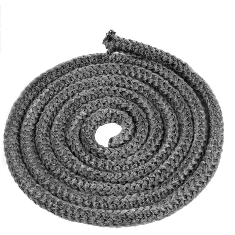 foto del prodotto guarnizione intrecciata per inserto e stufa, guarnizione in fibra da 12 mm x 2,5 m, guarnizione refrattaria, guarnizione per inserto camino per stufa