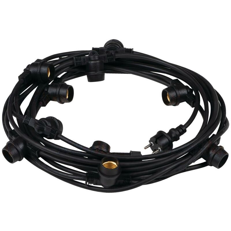 foto del prodotto guarnizione luminosa esterna 11m ip44 10 prese e27 nera adattabile