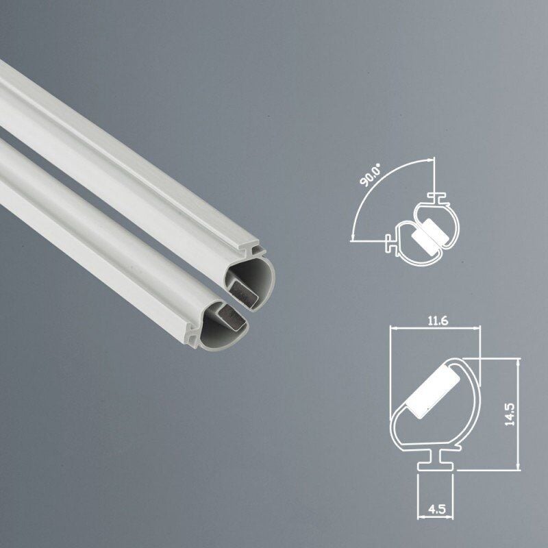 foto del prodotto guarnizione magnetica box doccia in gomma ec mag 3322 angolo 90 grigio