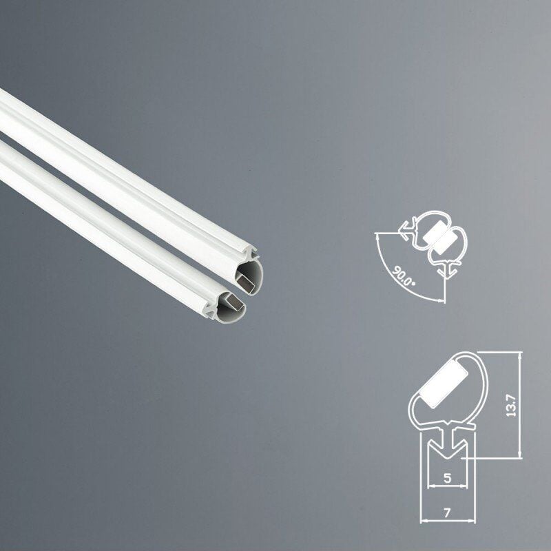 foto del prodotto guarnizione magnetica box doccia in gomma ec mag 367 angolo 90 grigio