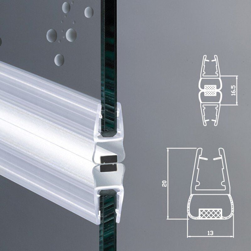 foto del prodotto guarnizione magnetica box doccia profilo vetro 6mm 8mm ec 114 kit 2 pezzi