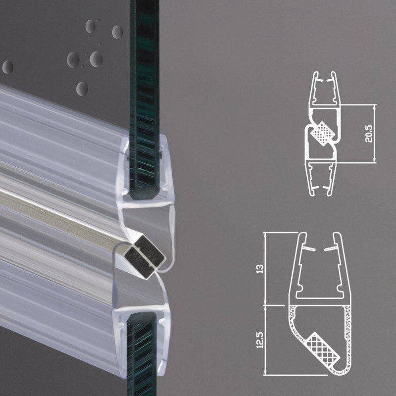 foto del prodotto guarnizione magnetica box doccia profilo vetro 6mm 8mm ec 214