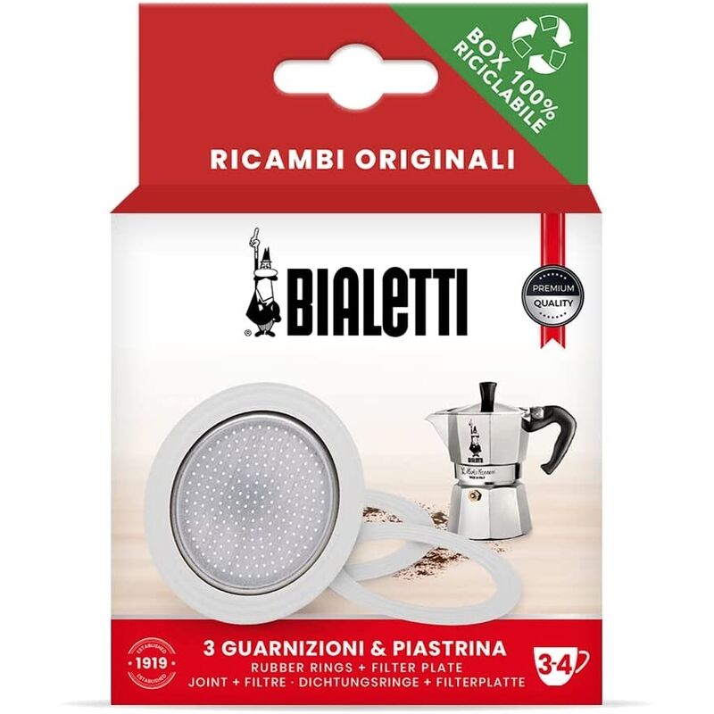 foto del prodotto guarnizione moka ricambio caffettiera moka originale guarnizione moka 3 4 tazze bialetti