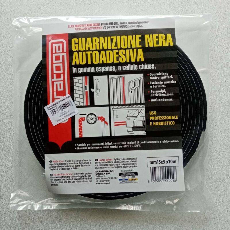 foto del prodotto guarnizione nera 10 metri 15 x 5 mm