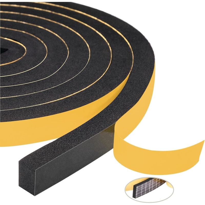 foto del prodotto guarnizione per porta, 12 mm l x 10 mm a x 4 m l , guarnizione isolante per finestra, guarnizione per porta d ingresso, nero e giallo ogni 2 m 