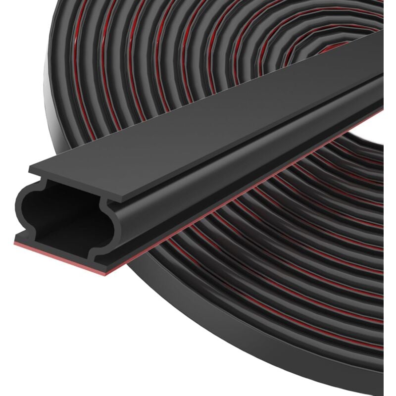 foto del prodotto guarnizione per porta, autoadesiva, 12 mm larghezza x 8 mm profondit 6 m lunghezza per telaio porta, flessibile, impermeabile, gomma, nero
