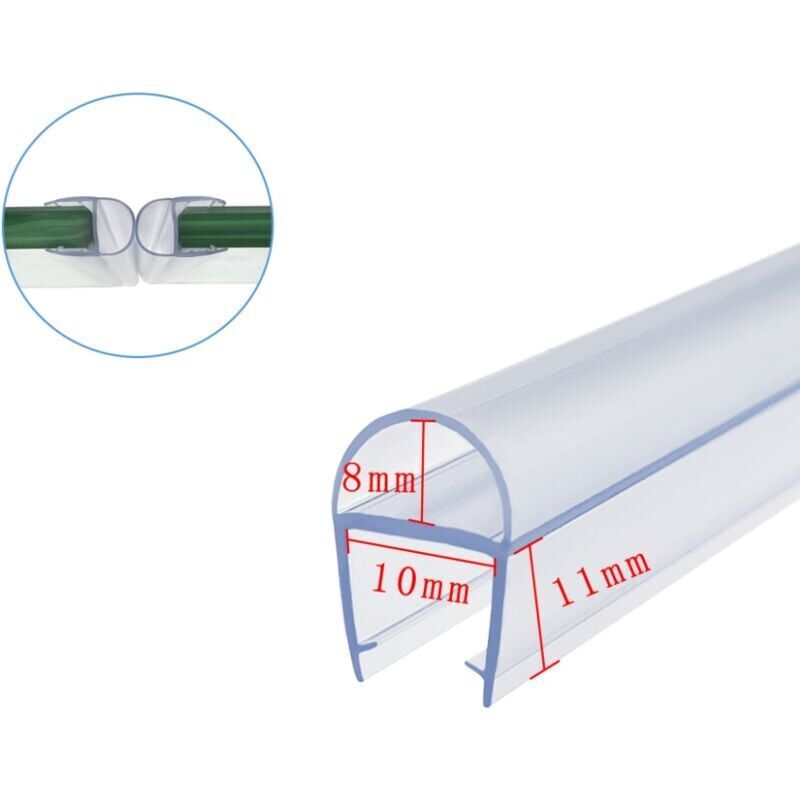 foto del prodotto guarnizione per porta doccia, guarnizione per schermo vasca, guarnizione per parete doccia, per parete in vetro 6 mm 8 mm 10 mm 12 mm di spessore